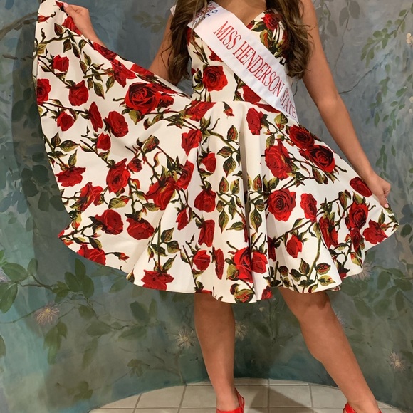 Rose Patterned IEENA for Macduggal Dress - Picture 7 of 7